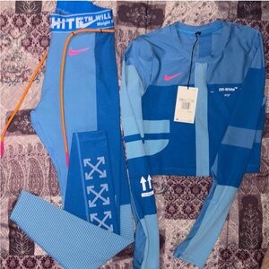 Off-White Blue and Pink Activewear Set